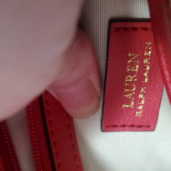 Ralph Lauren Leather Madison Crossbody Handbag Red - Picture 4 of 7